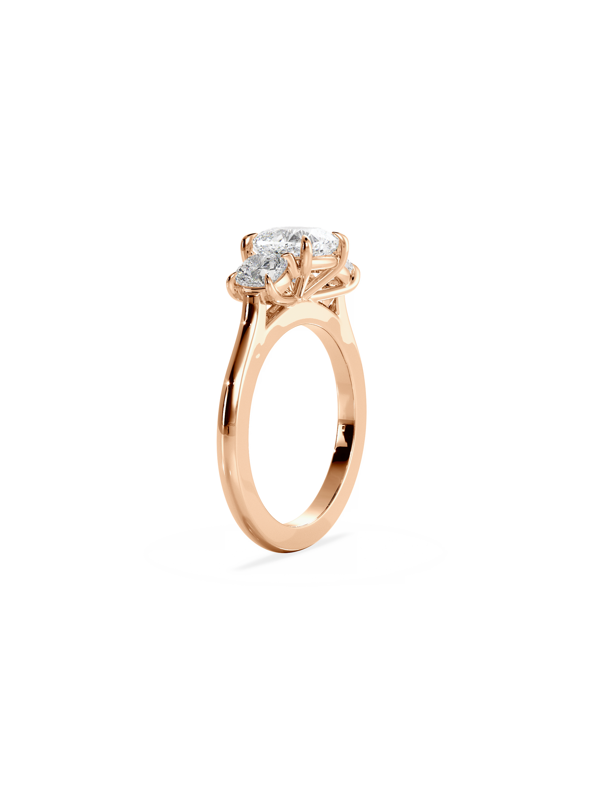 2 CT Round Three Stones Lab Grown Diamond Engagement Ring