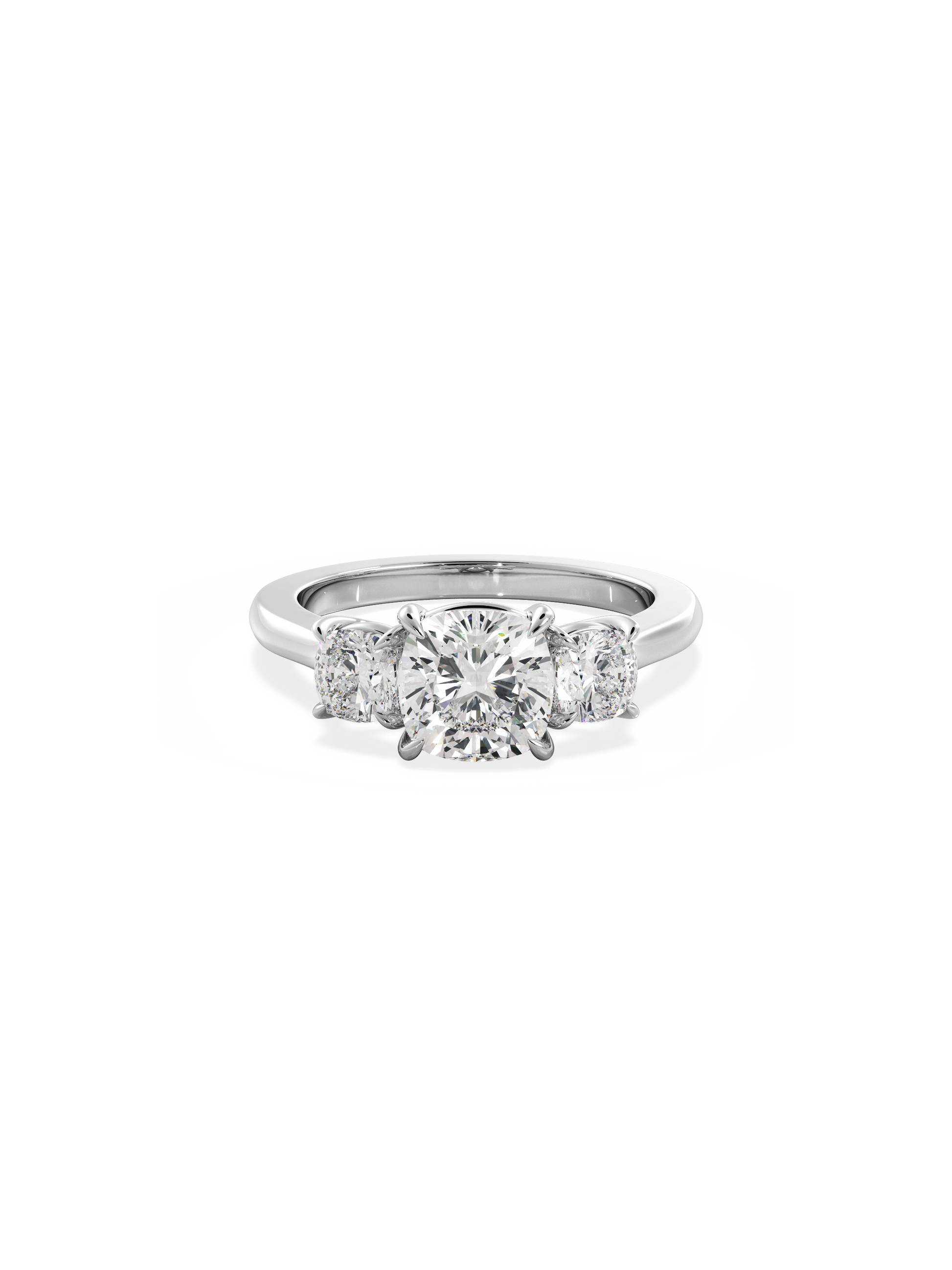2 CT Round Three Stones Lab Grown Diamond Engagement Ring