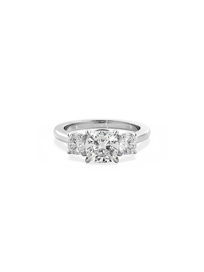 2 CT Round Three Stones Lab Grown Diamond Engagement Ring