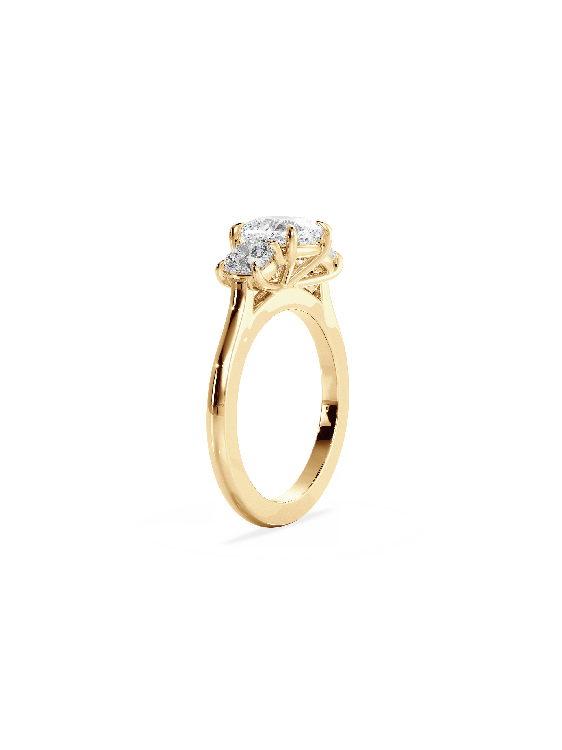 2 CT Round Three Stones Lab Grown Diamond Engagement Ring