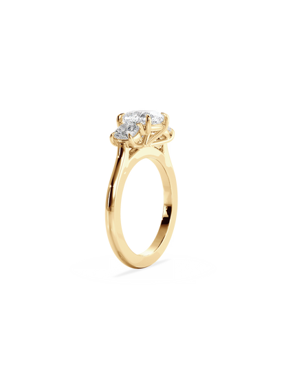 2 CT Round Three Stones Lab Grown Diamond Engagement Ring