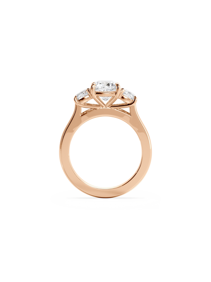 2 CT Round Three Stones Lab Grown Diamond Engagement Ring