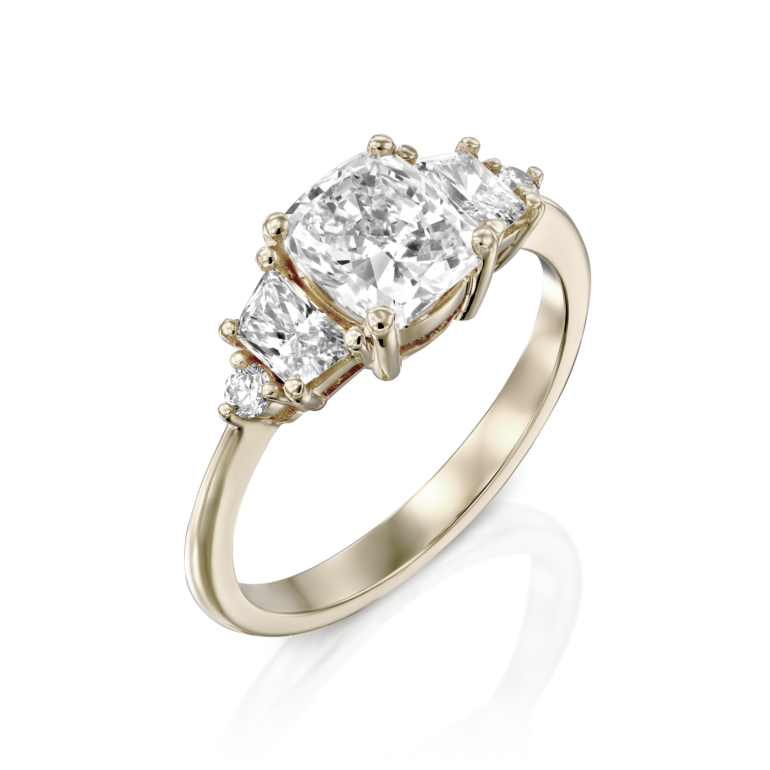 2 CT Round Three Stones Lab Grown Diamond Engagement Ring