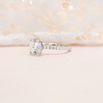 Marquise Cut Cluster Styled Lab Grown Diamond Engagement Ring