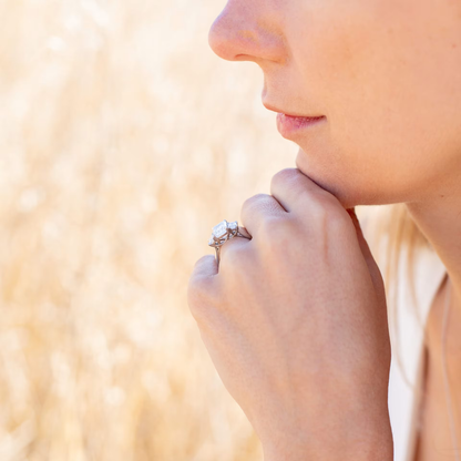 Marquise Cut Cluster Styled Lab Grown Diamond Engagement Ring
