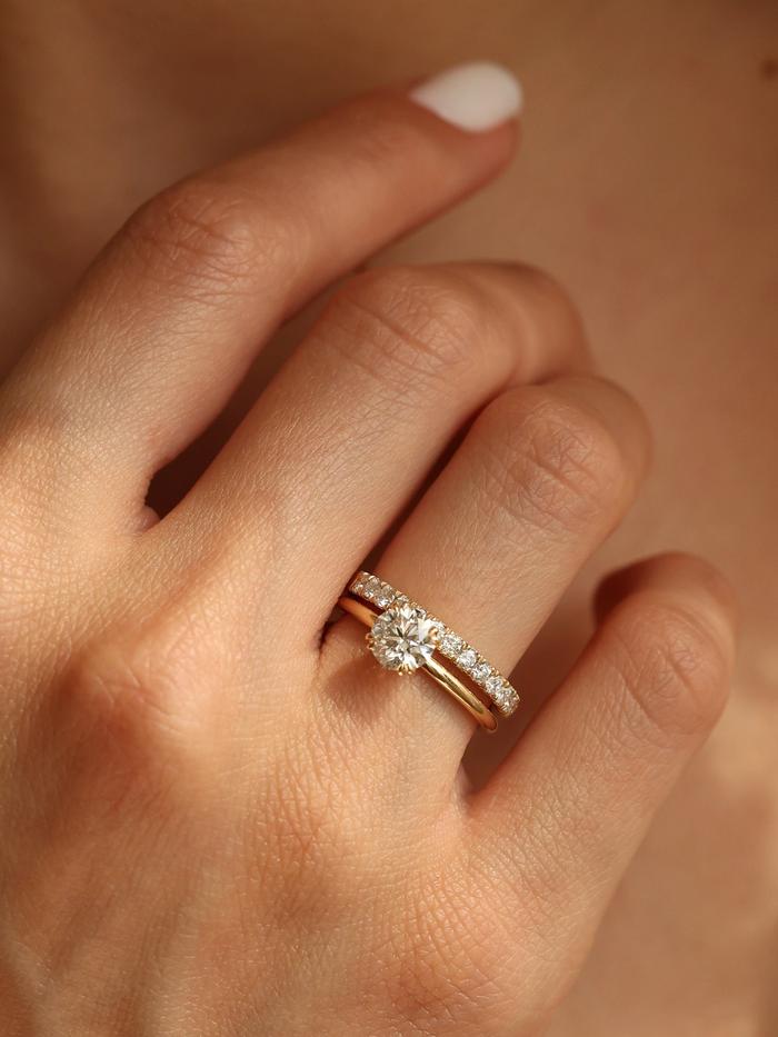 Marquise Cut Cluster Styled Lab Grown Diamond Engagement Ring