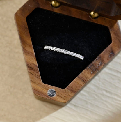 Stunning 0.6 CT Round Moissanite Stones Full Eternity Wedding Band 10