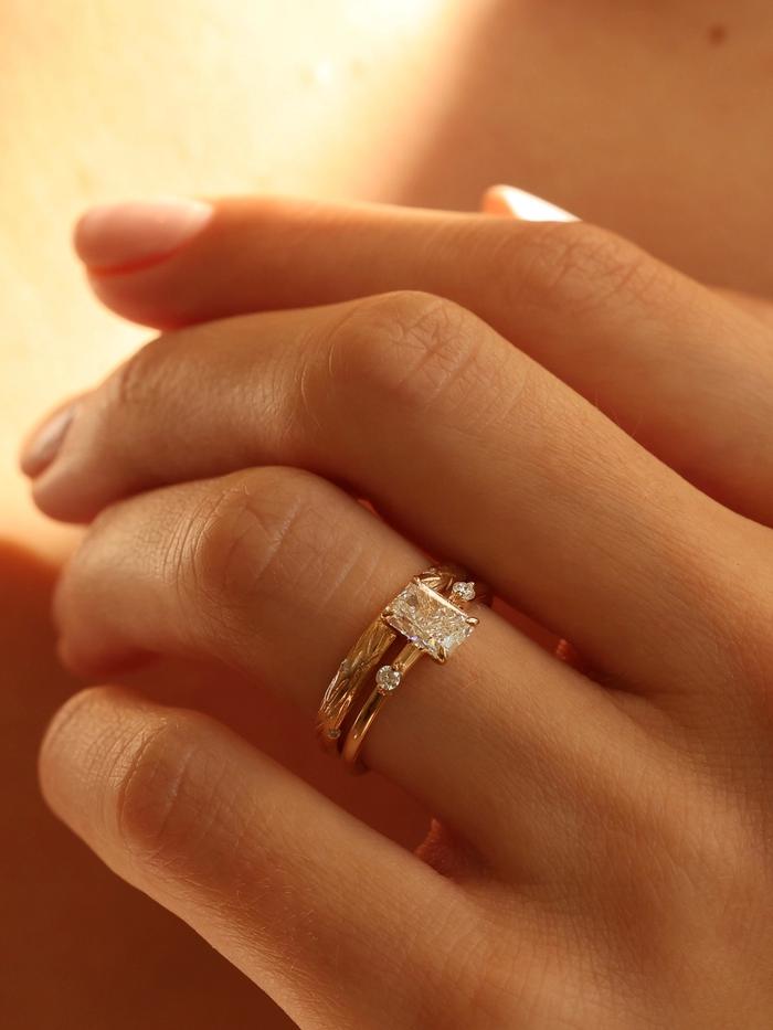 Marquise Cut Cluster Styled Lab Grown Diamond Engagement Ring