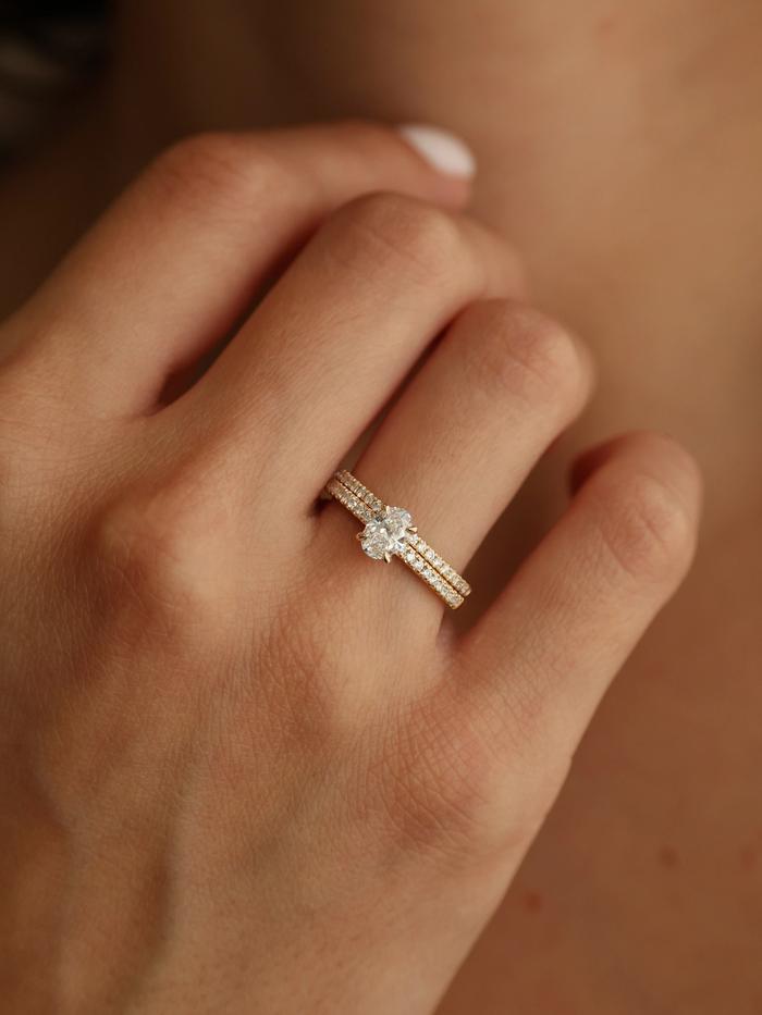 Marquise Cut Cluster Styled Lab Grown Diamond Engagement Ring
