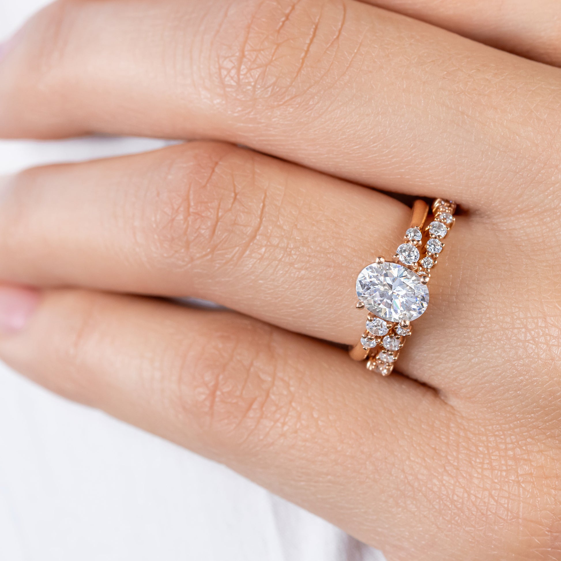 2 CT Round Three Stones Lab Grown Diamond Engagement Ring