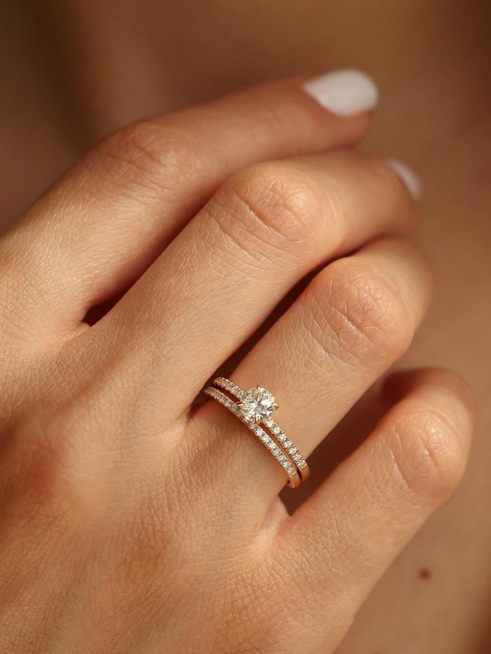 Marquise Cut Cluster Styled Lab Grown Diamond Engagement Ring