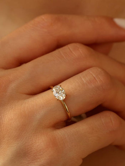 Marquise Cut Cluster Styled Lab Grown Diamond Engagement Ring
