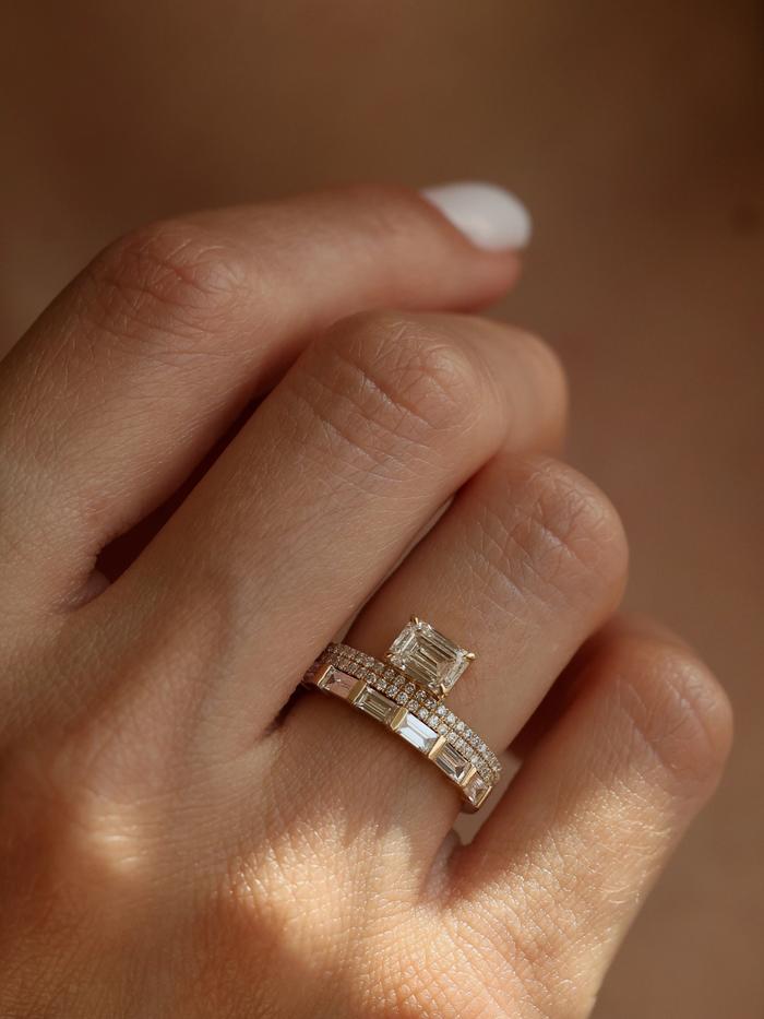 Marquise Cut Cluster Styled Lab Grown Diamond Engagement Ring