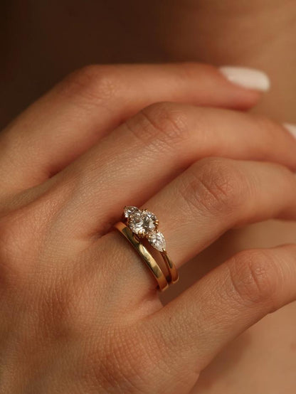 Marquise Cut Cluster Styled Lab Grown Diamond Engagement Ring