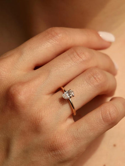 Marquise Cut Cluster Styled Lab Grown Diamond Engagement Ring