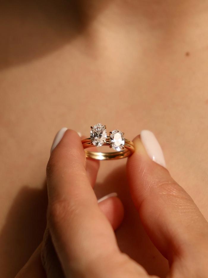 Marquise Cut Cluster Styled Lab Grown Diamond Engagement Ring