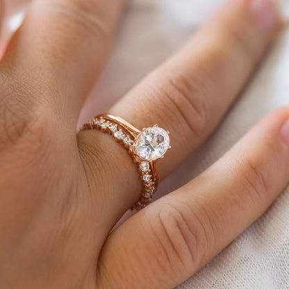 2 CT Round Three Stones Lab Grown Diamond Engagement Ring