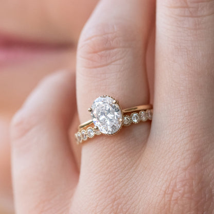 2 CT Round Three Stones Lab Grown Diamond Engagement Ring