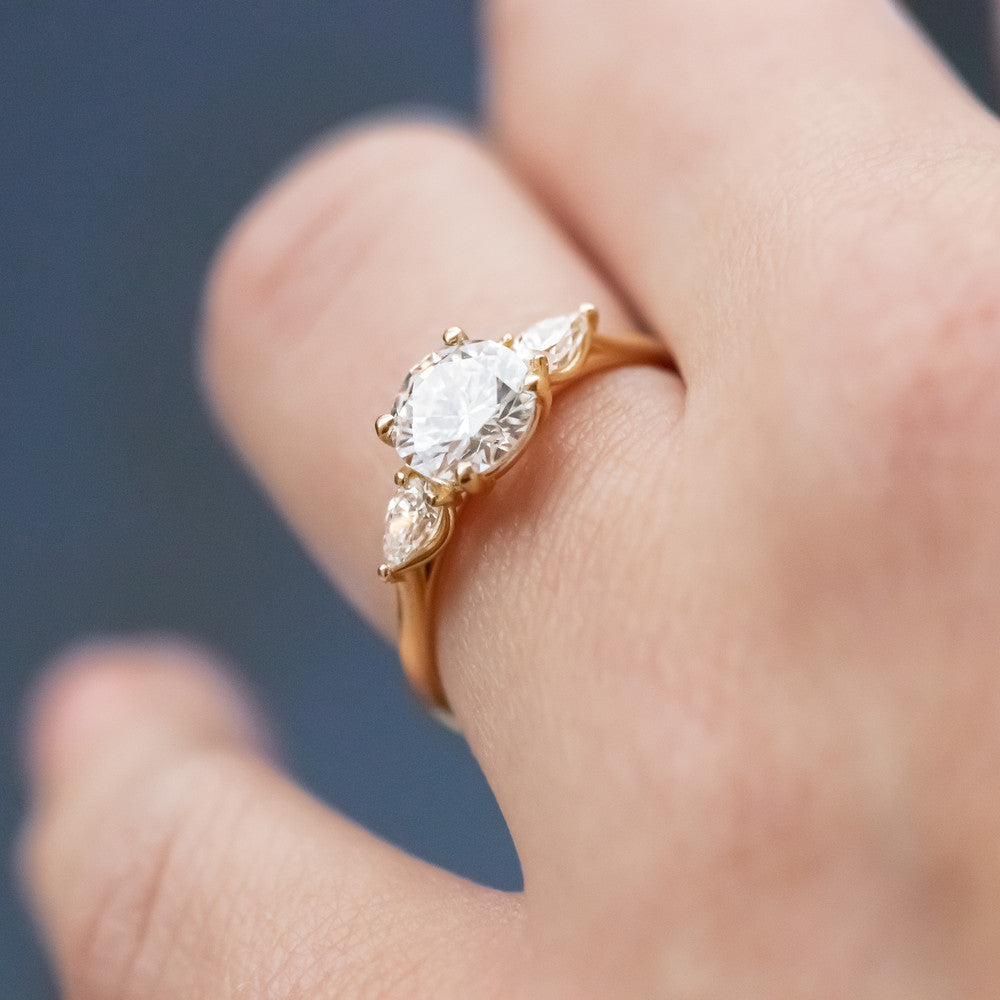 2 CT Round Three Stones Lab Grown Diamond Engagement Ring