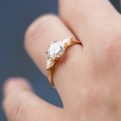 2 CT Round Three Stones Lab Grown Diamond Engagement Ring