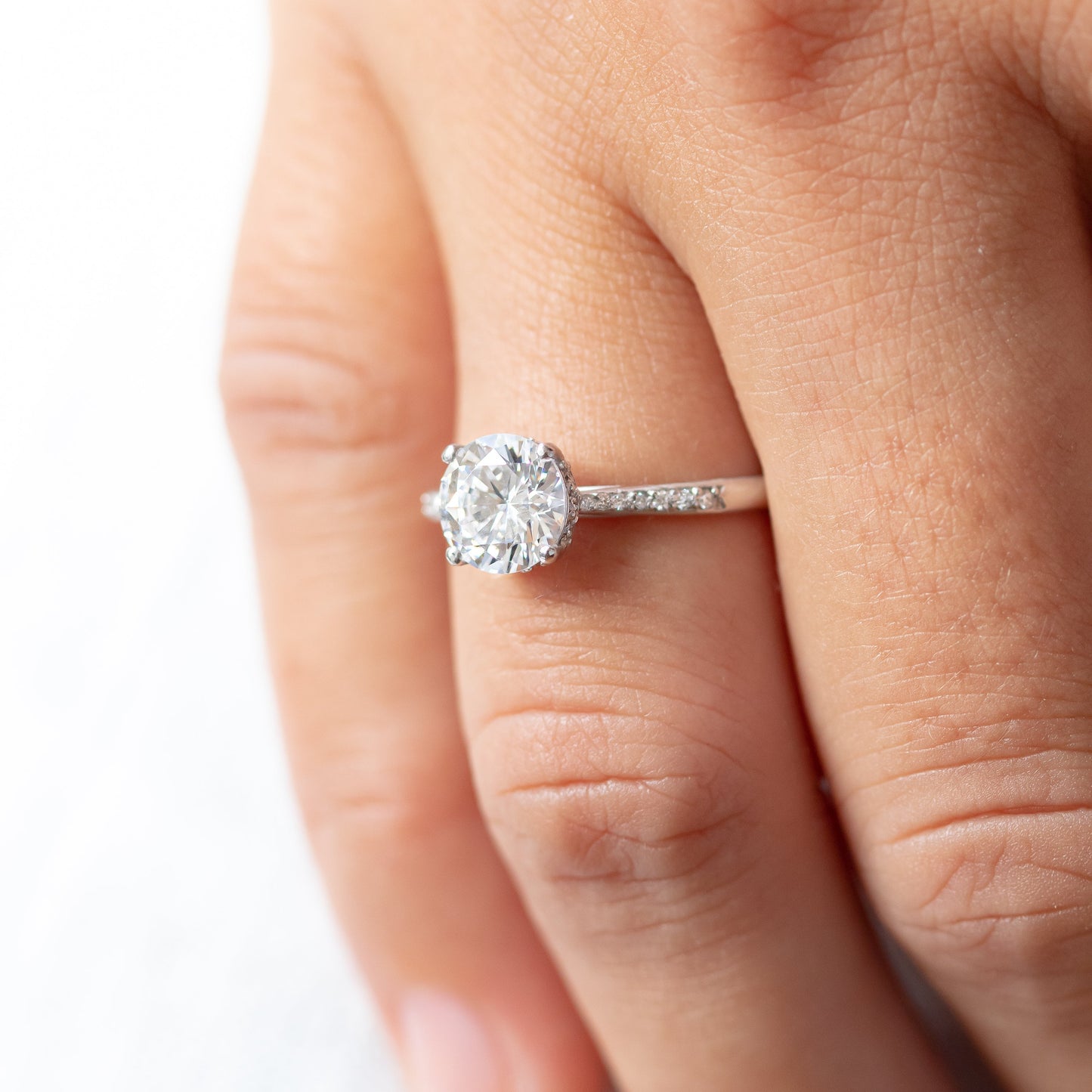 2 CT Round Three Stones Lab Grown Diamond Engagement Ring