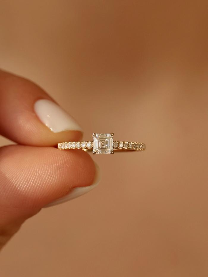 Marquise Cut Cluster Styled Lab Grown Diamond Engagement Ring