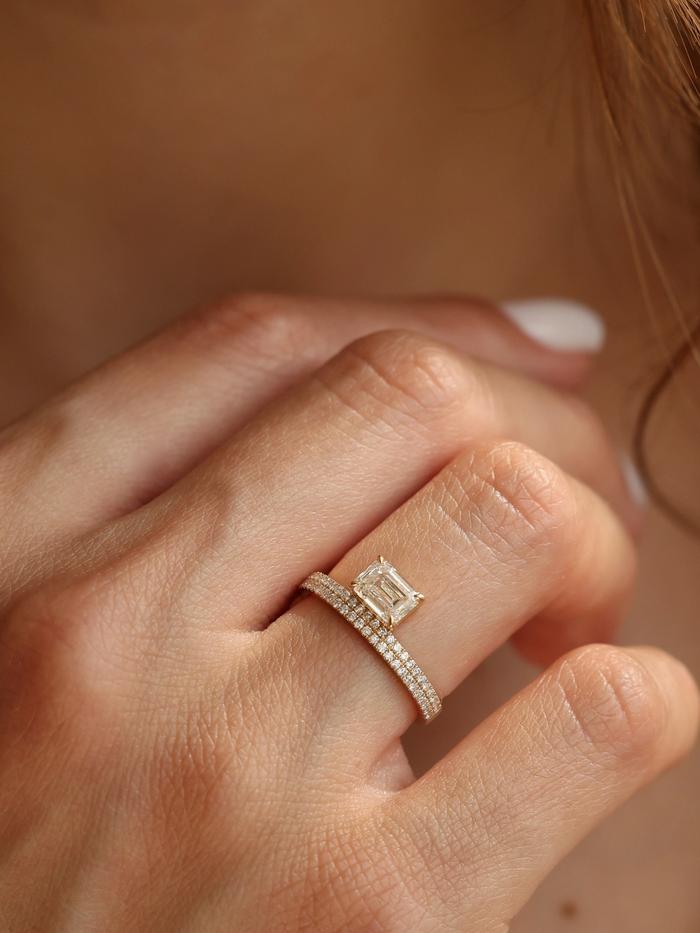 Marquise Cut Cluster Styled Lab Grown Diamond Engagement Ring