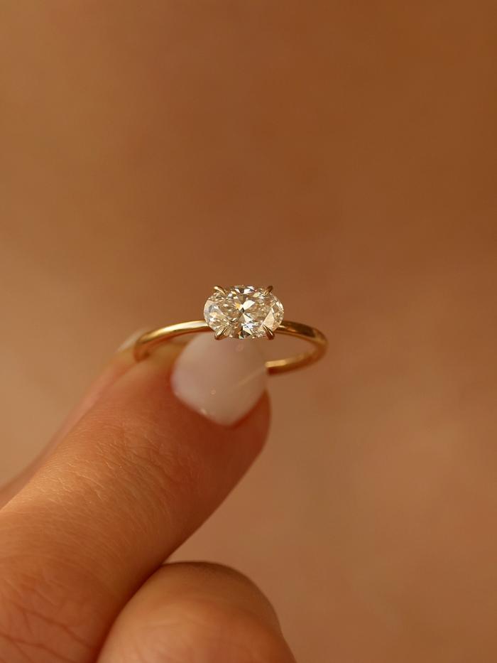 Marquise Cut Cluster Styled Lab Grown Diamond Engagement Ring