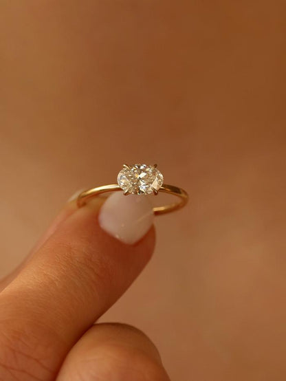 Marquise Cut Cluster Styled Lab Grown Diamond Engagement Ring
