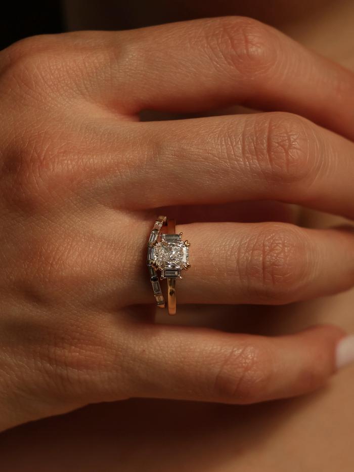 Marquise Cut Cluster Styled Lab Grown Diamond Engagement Ring