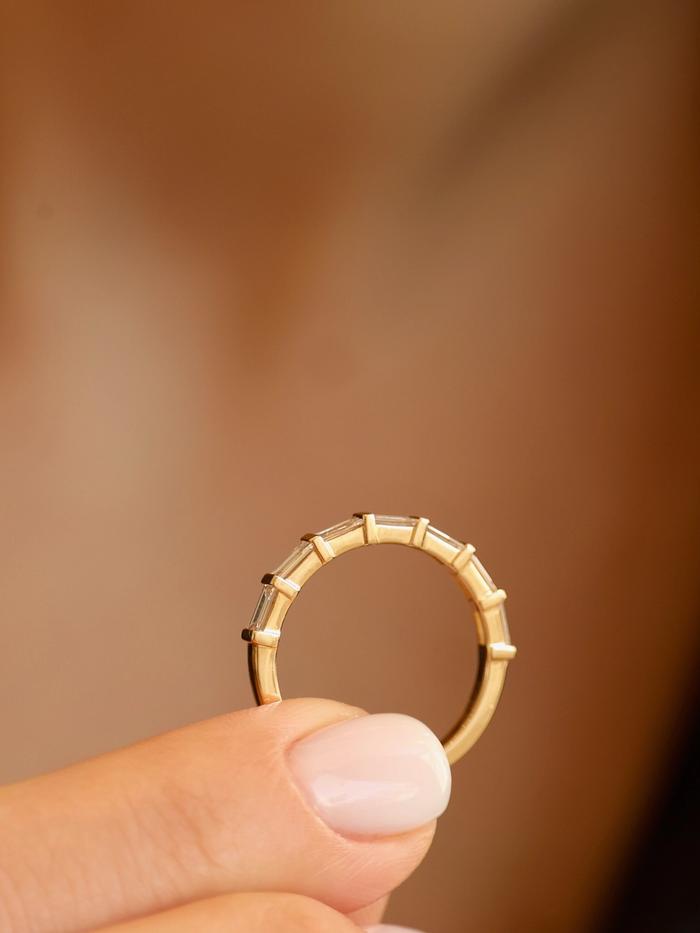 Marquise Cut Cluster Styled Lab Grown Wedding Band