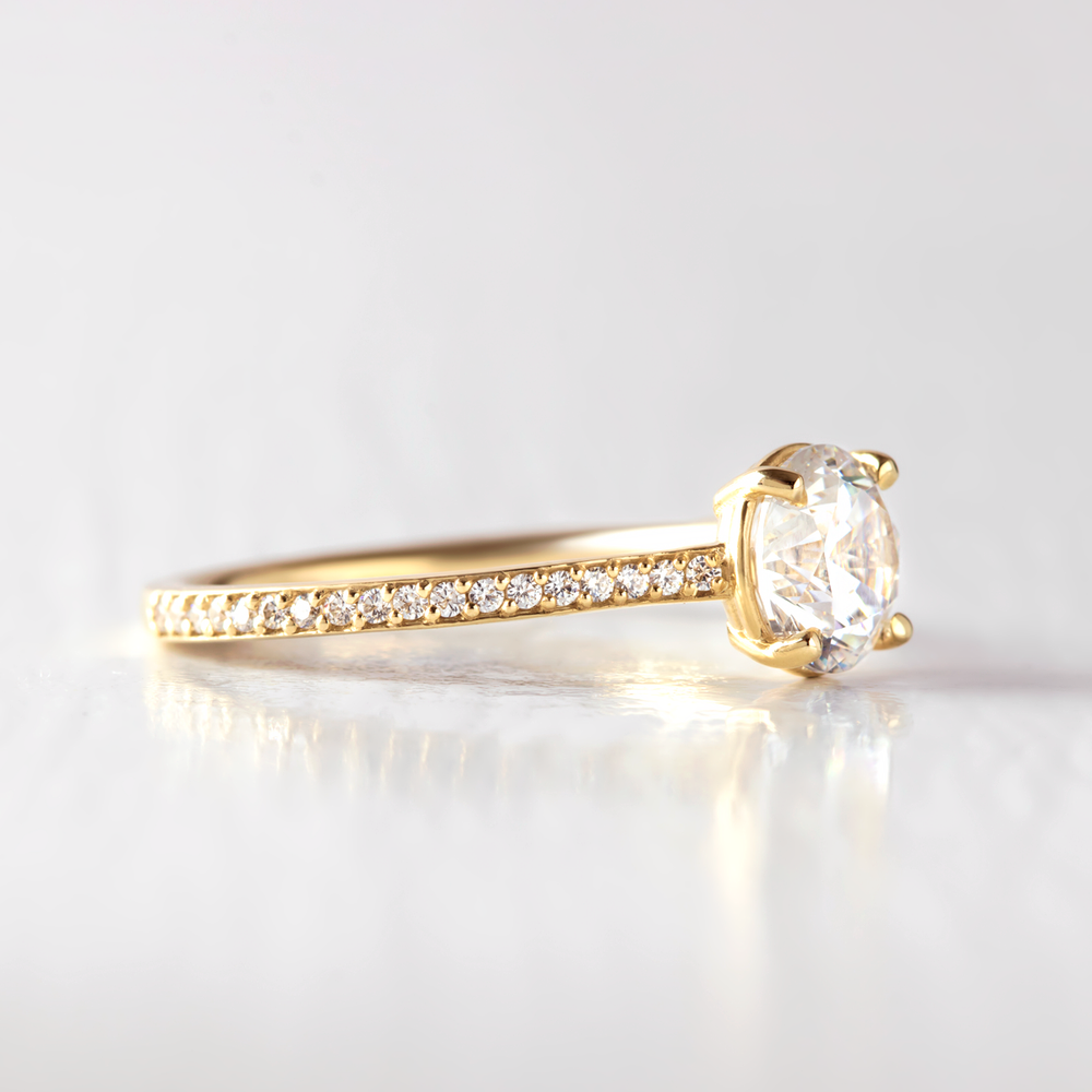 2 CT Round Three Stones Lab Grown Diamond Engagement Ring