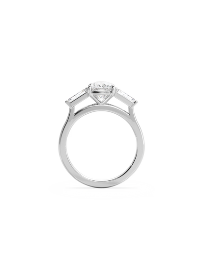 2 CT Round Three Stones Lab Grown Diamond Engagement Ring