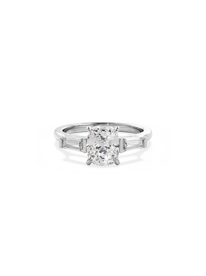 2 CT Round Three Stones Lab Grown Diamond Engagement Ring