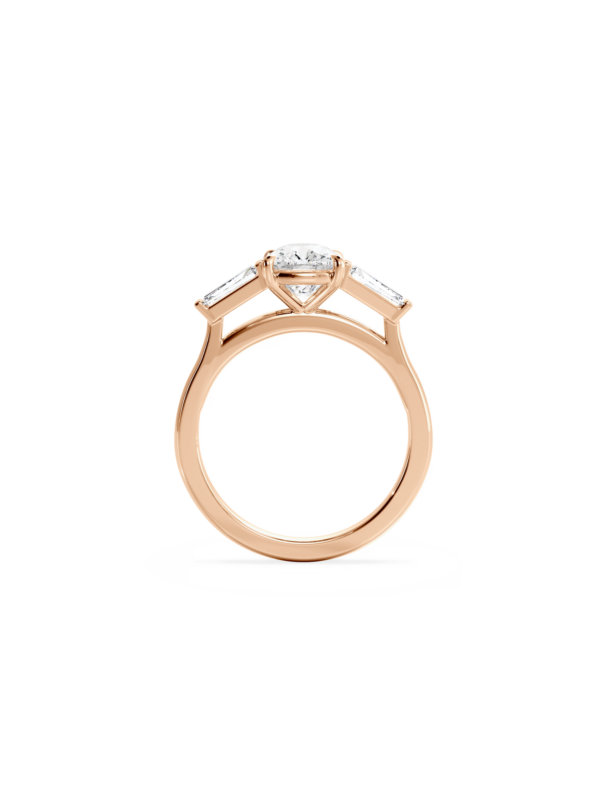 2 CT Round Three Stones Lab Grown Diamond Engagement Ring