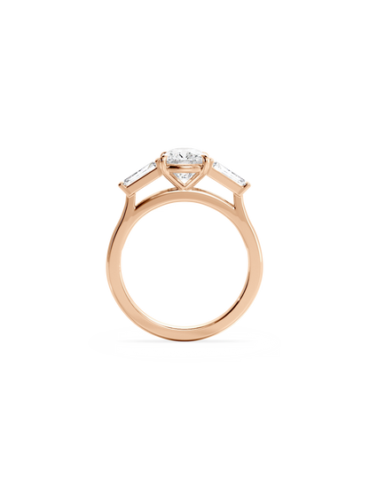 2 CT Round Three Stones Lab Grown Diamond Engagement Ring
