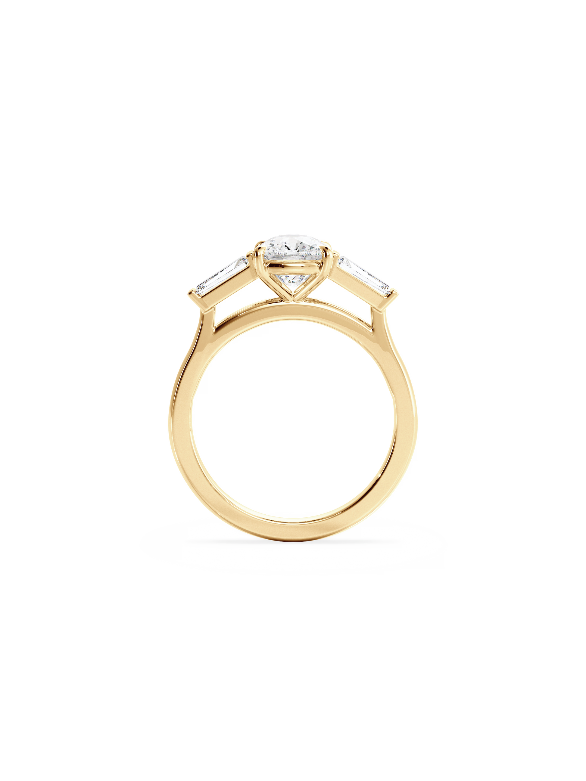 2 CT Round Three Stones Lab Grown Diamond Engagement Ring