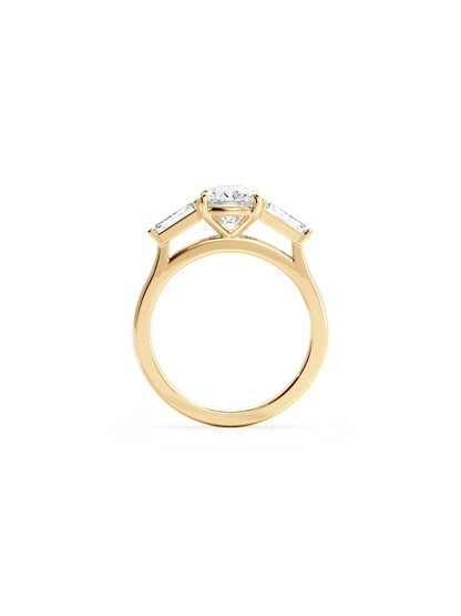 2 CT Round Three Stones Lab Grown Diamond Engagement Ring
