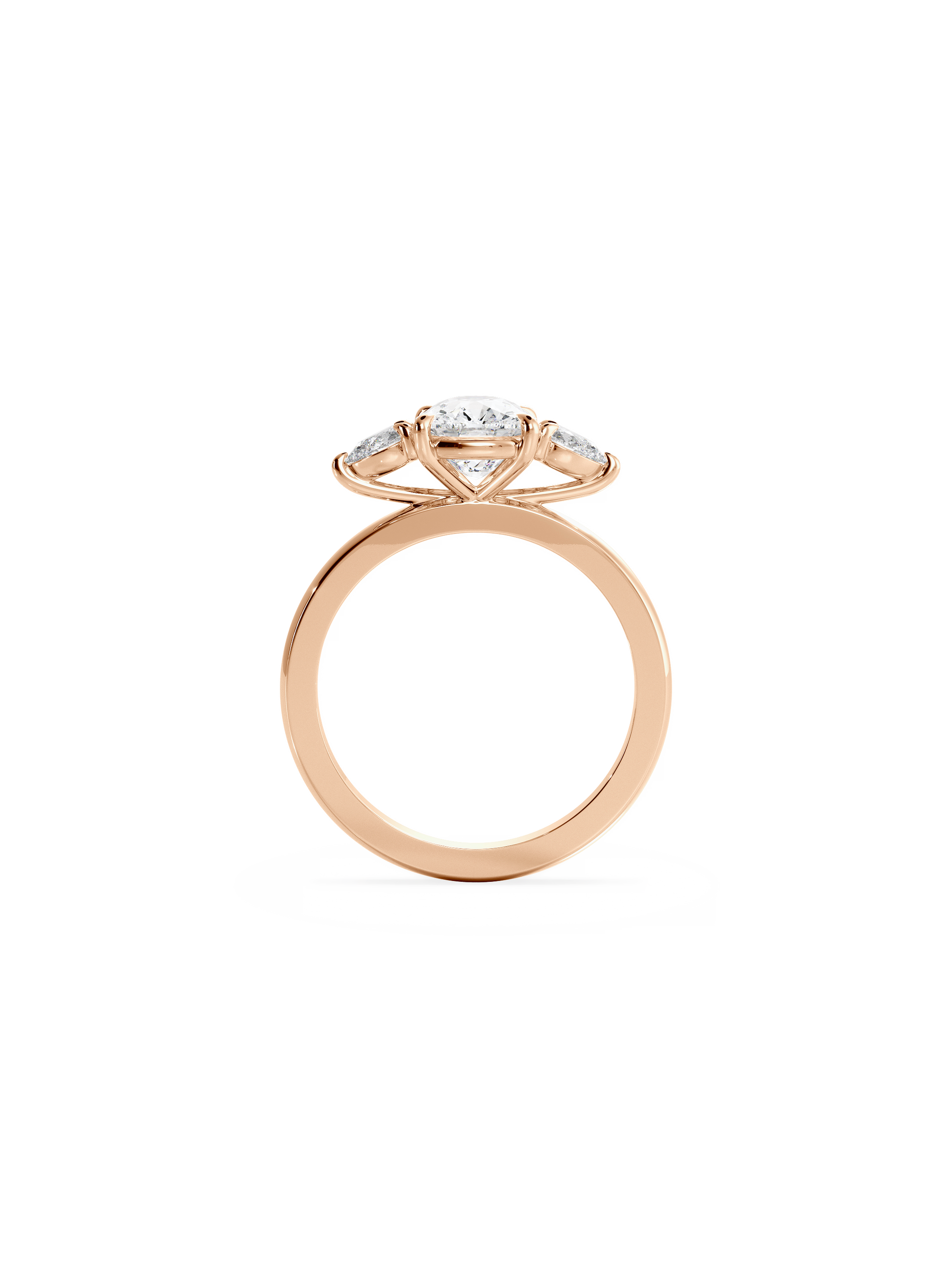 2 CT Round Three Stones Lab Grown Diamond Engagement Ring
