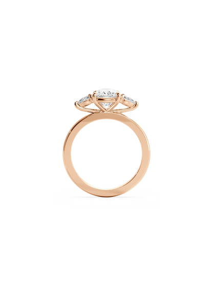 2 CT Round Three Stones Lab Grown Diamond Engagement Ring