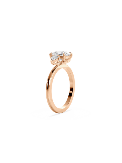 2 CT Round Three Stones Lab Grown Diamond Engagement Ring