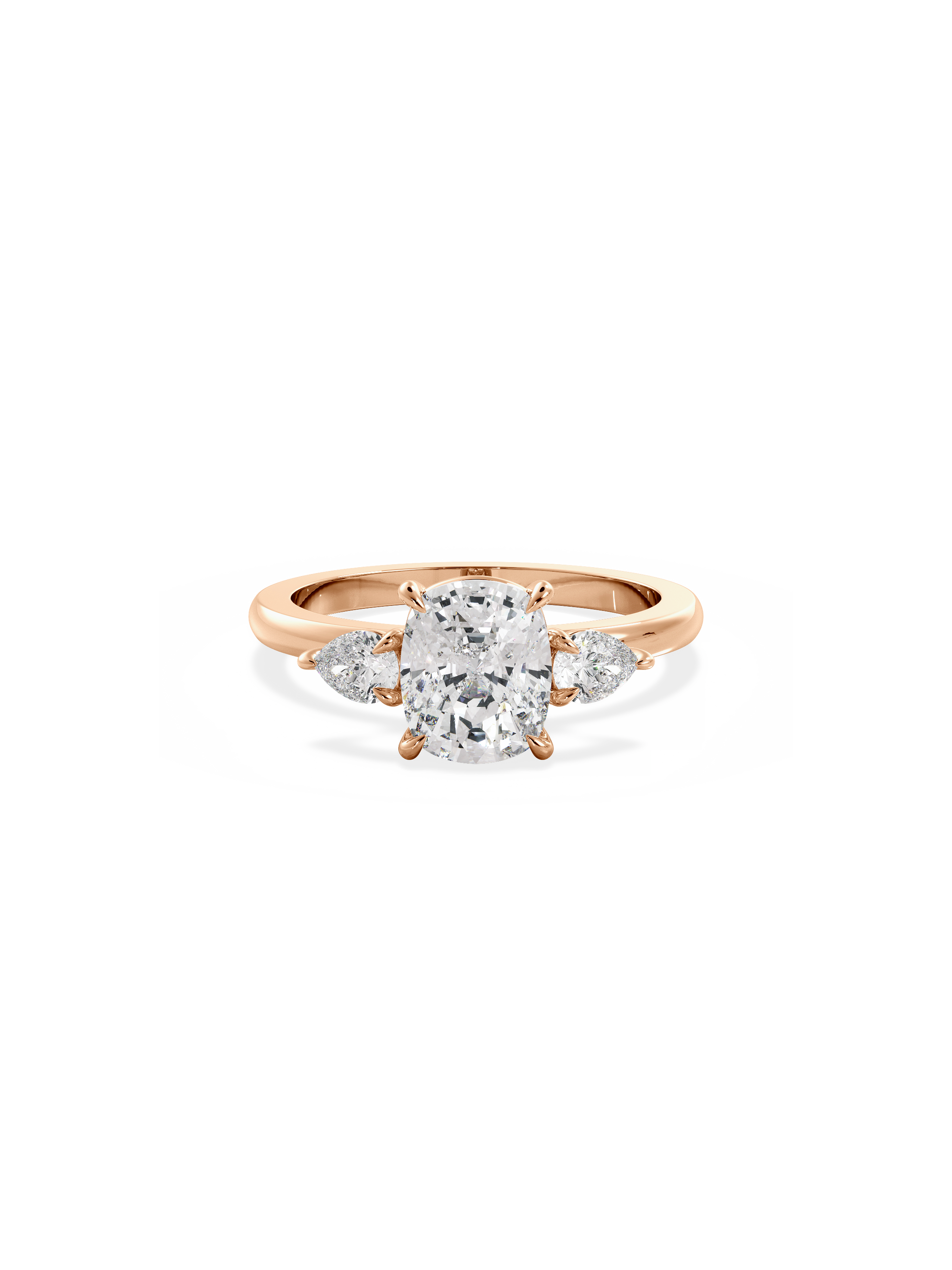 2 CT Round Three Stones Lab Grown Diamond Engagement Ring