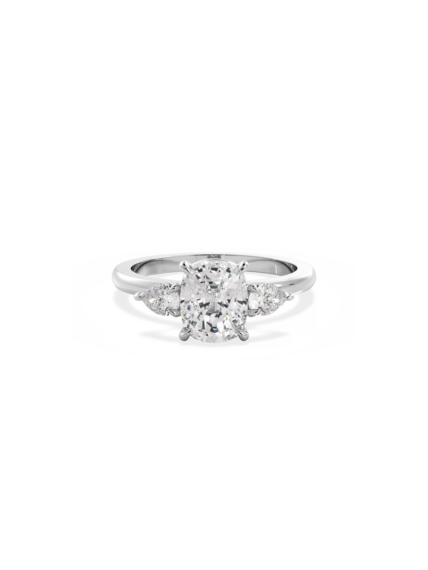 2 CT Round Three Stones Lab Grown Diamond Engagement Ring