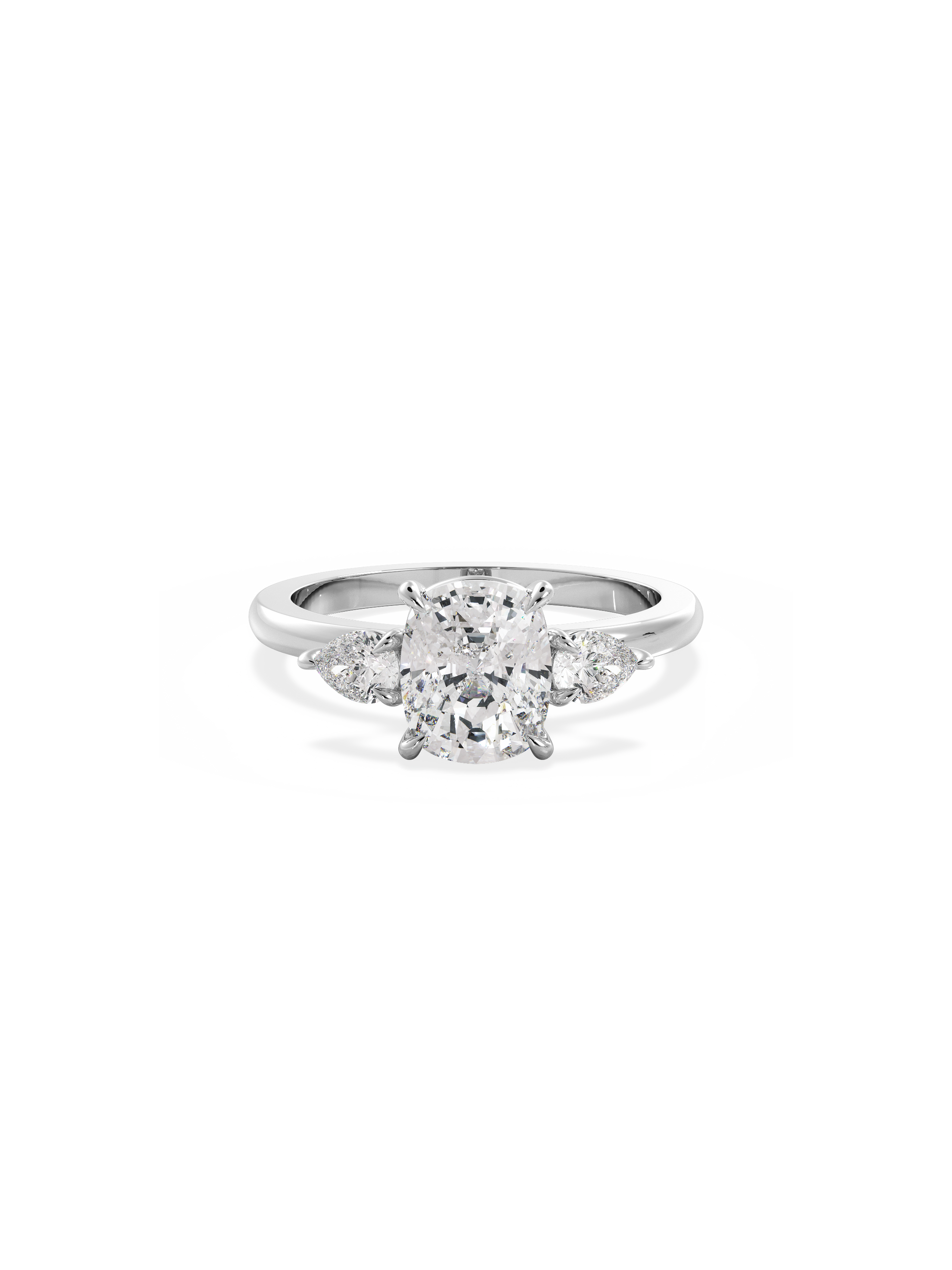 2 CT Round Three Stones Lab Grown Diamond Engagement Ring