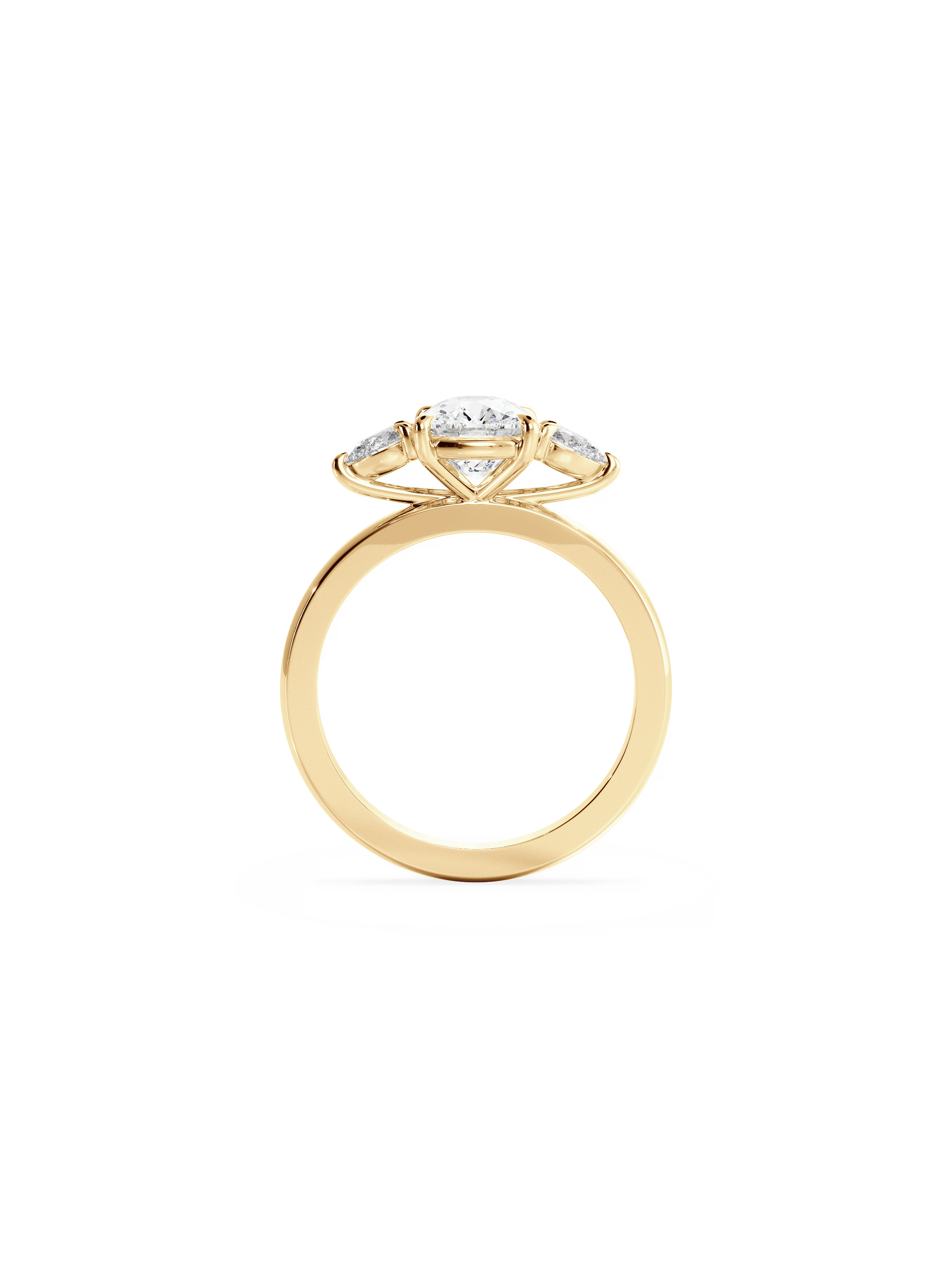 2 CT Round Three Stones Lab Grown Diamond Engagement Ring