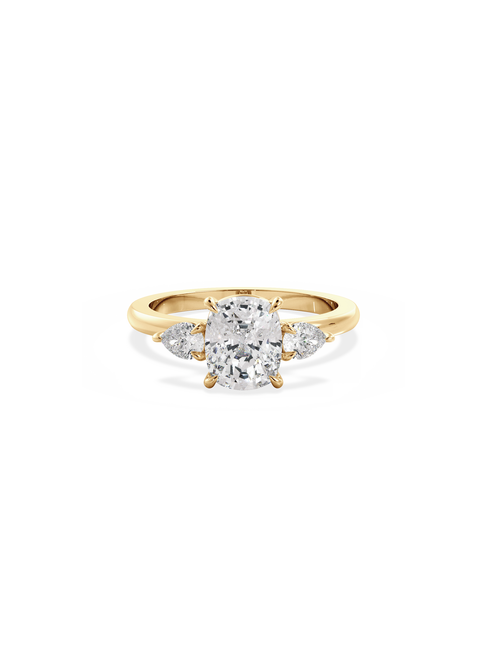 2 CT Round Three Stones Lab Grown Diamond Engagement Ring