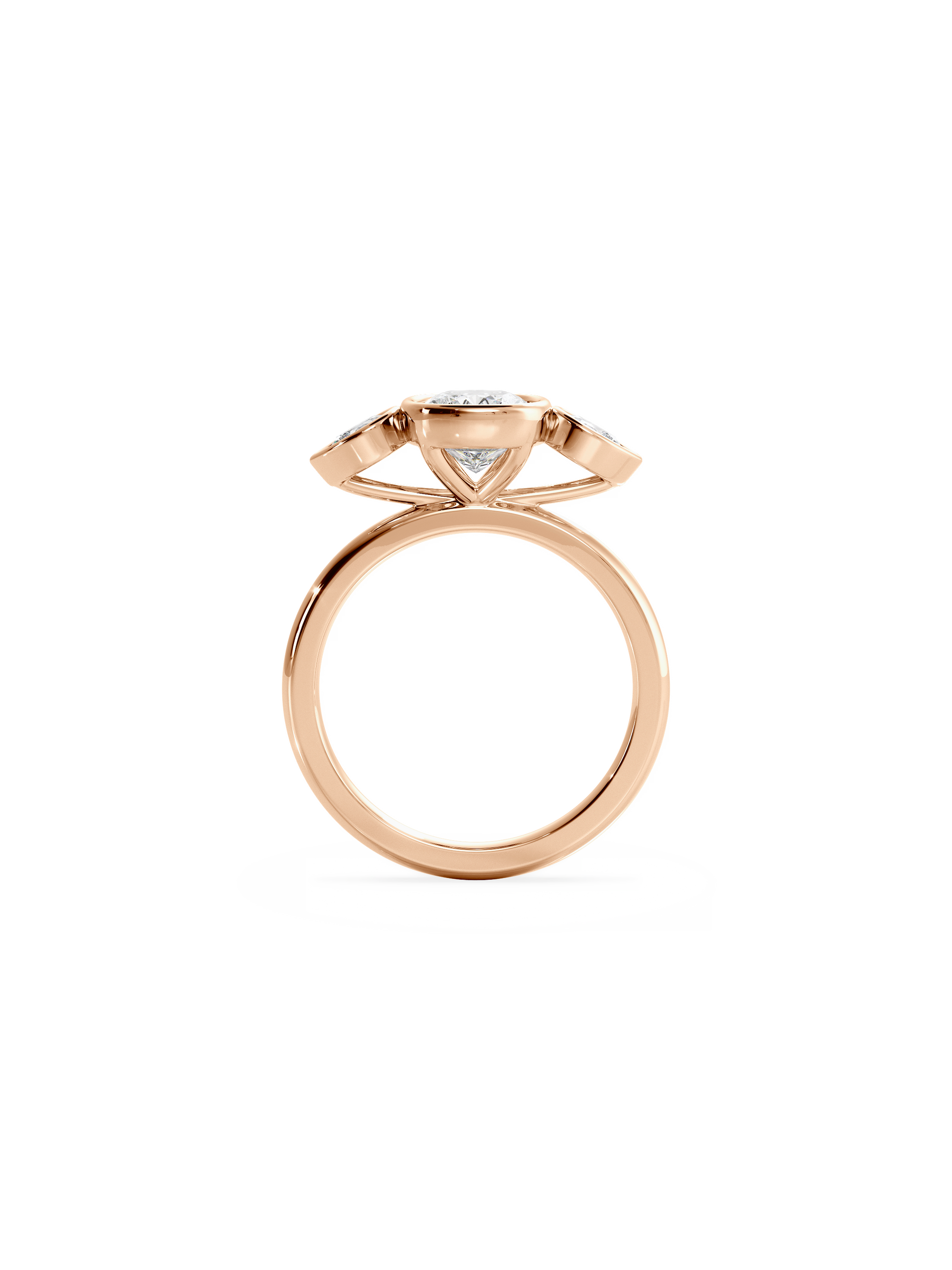 2 CT Round Three Stones Lab Grown Diamond Engagement Ring