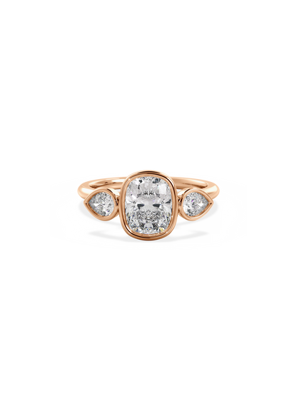 2 CT Round Three Stones Lab Grown Diamond Engagement Ring