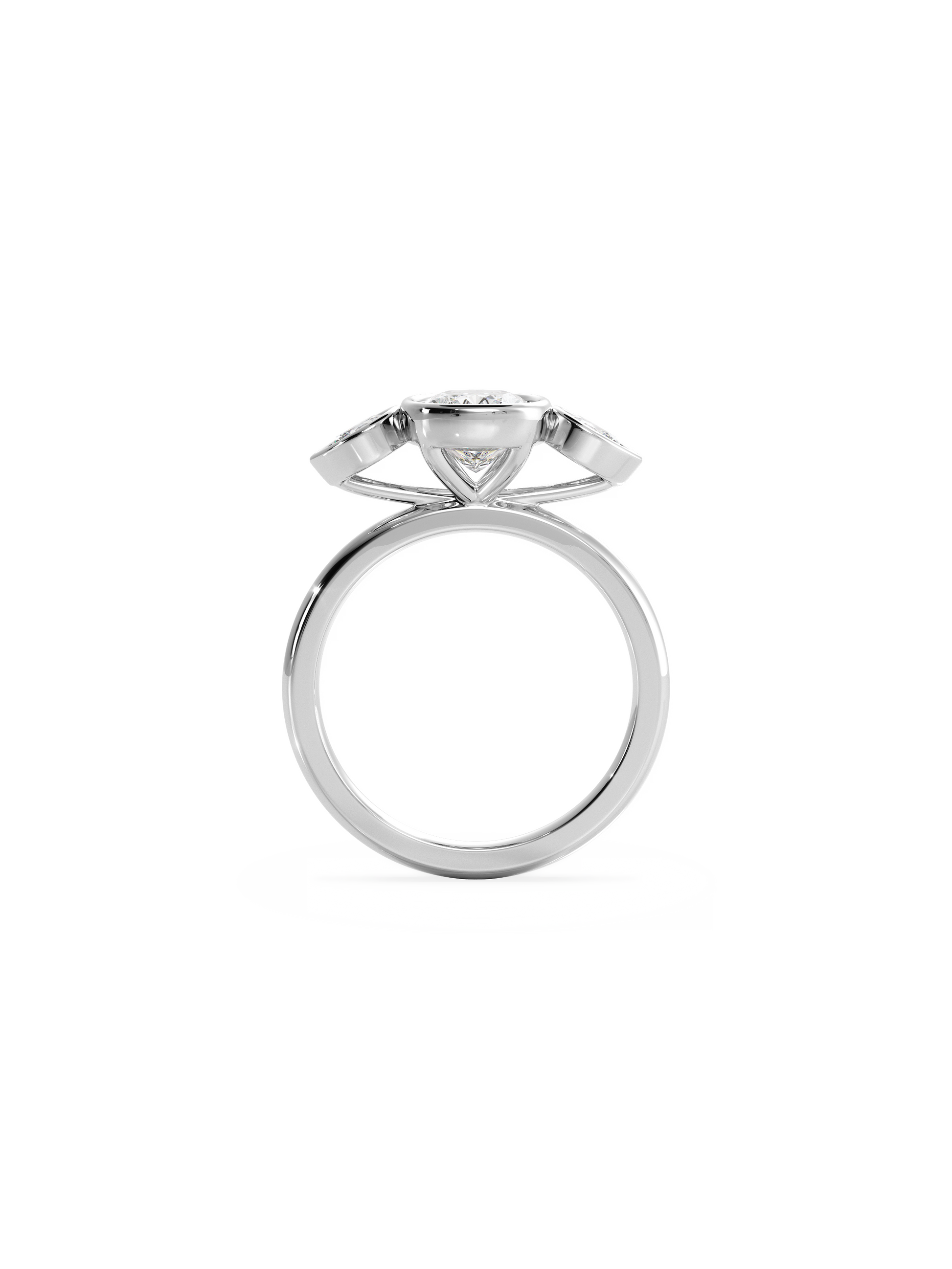 2 CT Round Three Stones Lab Grown Diamond Engagement Ring