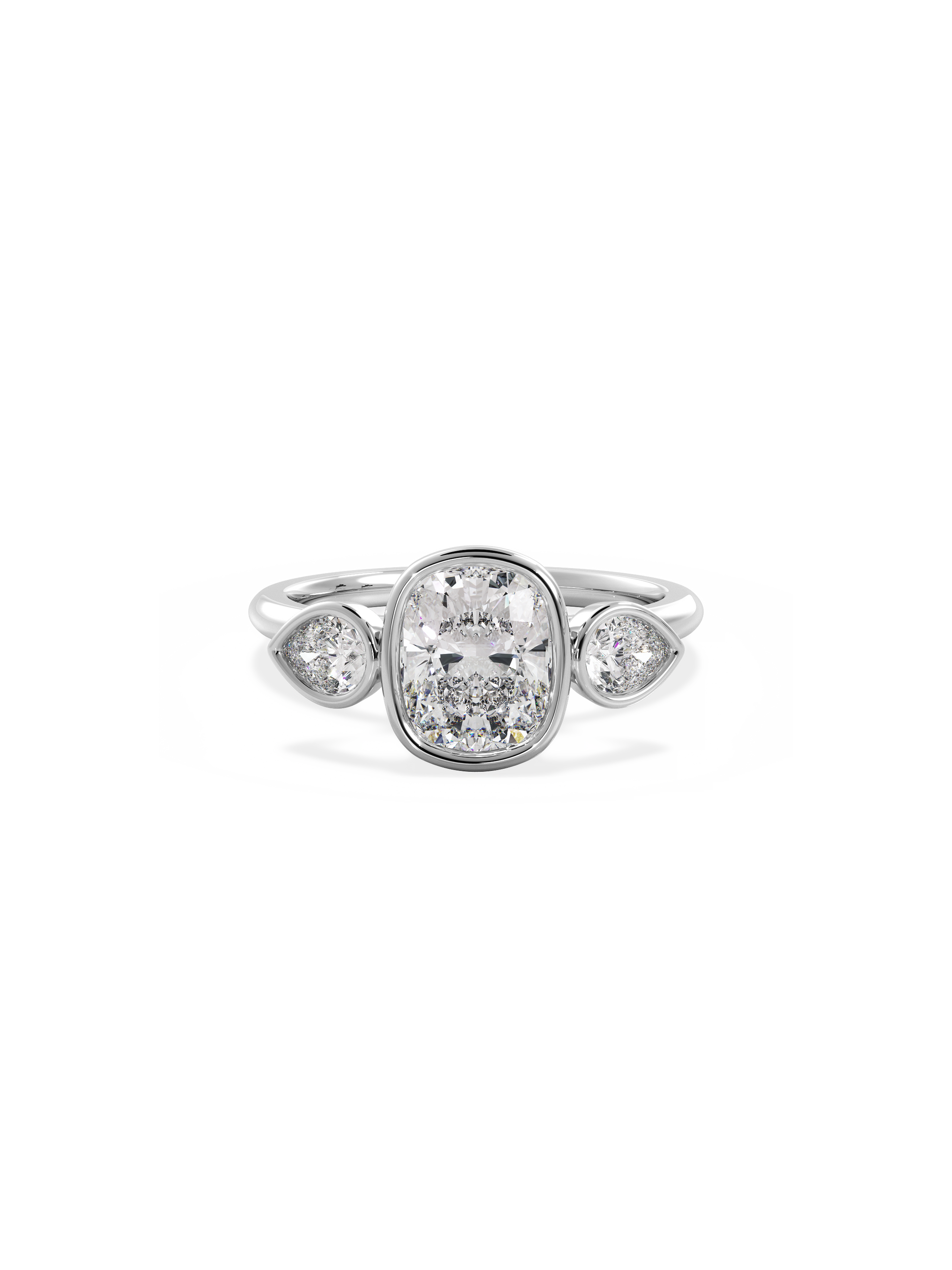 2 CT Round Three Stones Lab Grown Diamond Engagement Ring